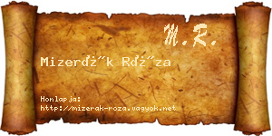 Mizerák Róza névjegykártya